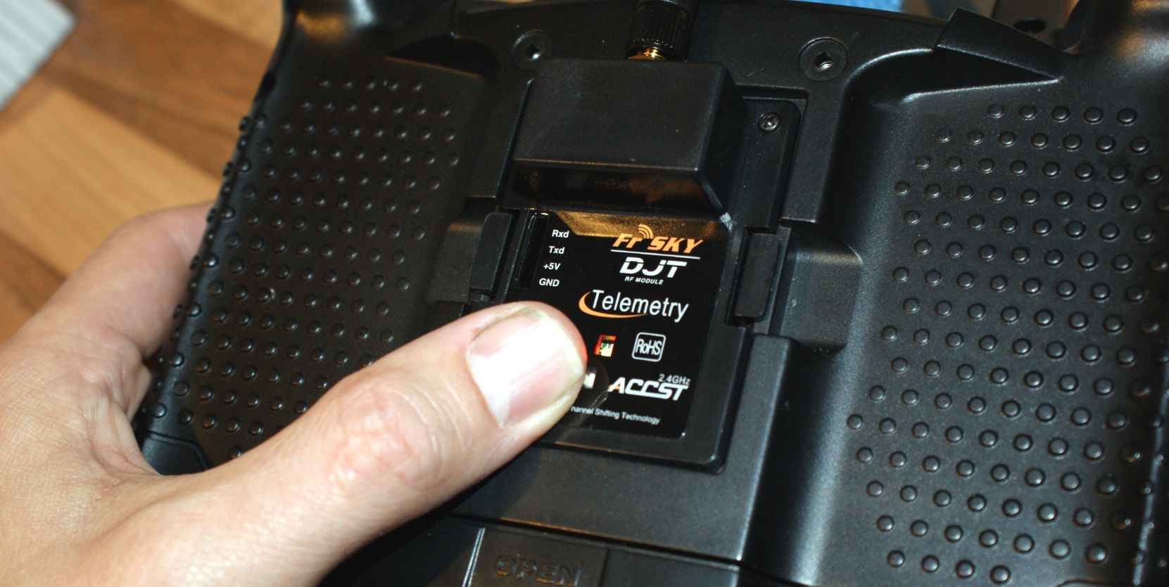 Pressing DJT Module bind button